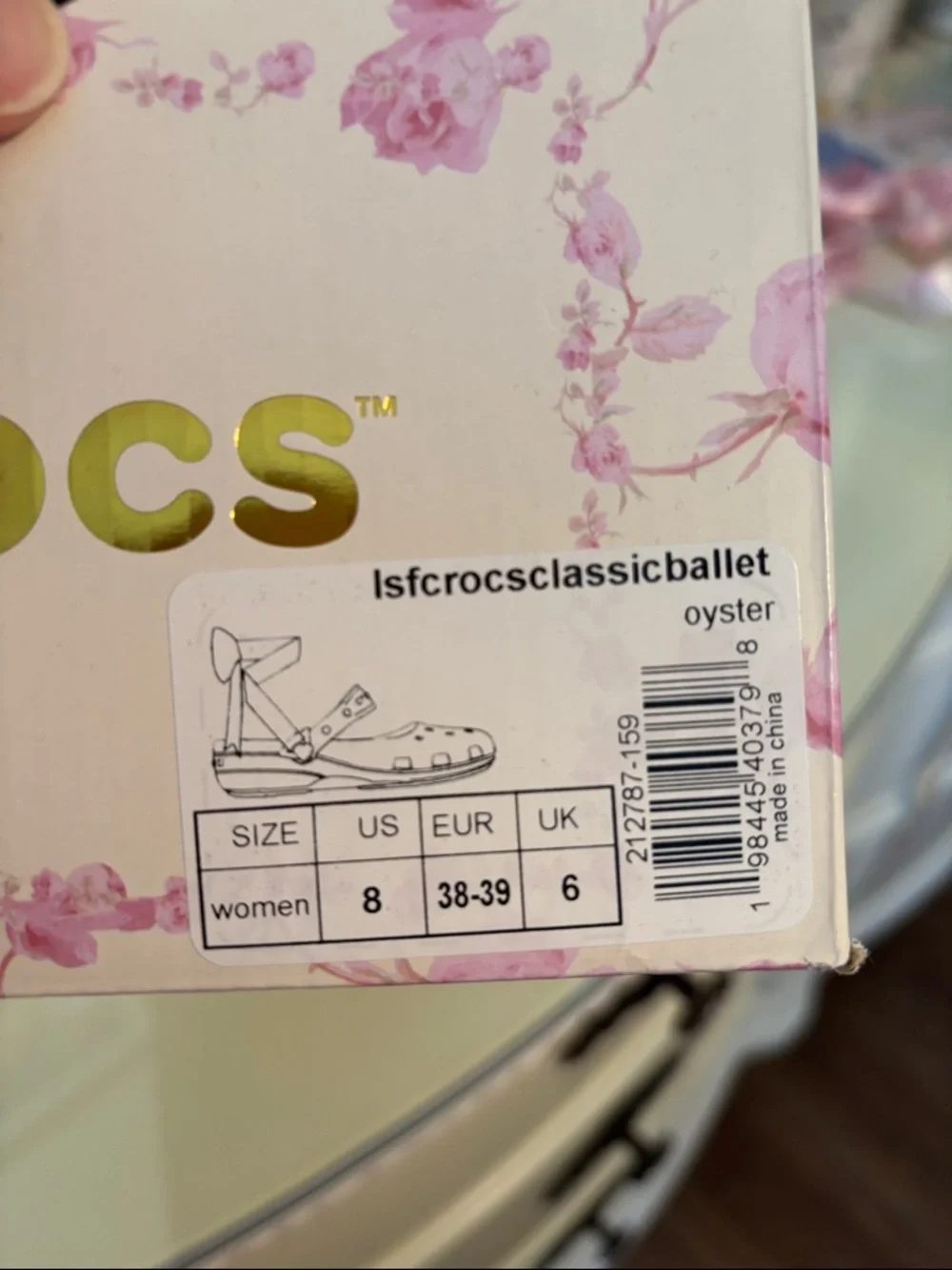 CROCS Floral-Print Shoe Box with Gold Logo Love Shack Fancy Ballet - Picture 6 of 14